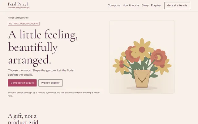 Petal Parcel ආදර්ශ නිර්මාණයේ පෙරදසුන